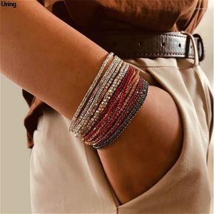 Link Armbanden Delicate Elegante Verstelbare Crystal Tennis Armband Voor Vrouwen Kleurrijke 2.5 MM Zirkoon Glanzende Party Bangle Accessoires Sieraden