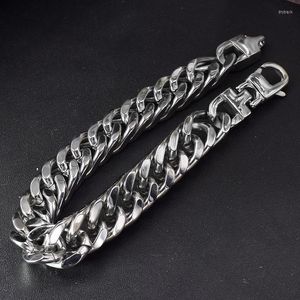 Lien Bracelets Dolaime Mode Chaîne Pour Hommes Conception En Acier Inoxydable 12mm 22.5cm Long Cool Rocking Style GB022
