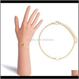 Lien, Bracelets Drop Delivery 2021 Bijoux De Mode Simple En Laiton Rond Aessory Avec Chaîne En Métal Plaqué Or Pour Les Femmes Main Bracelet Cadeau Oymci