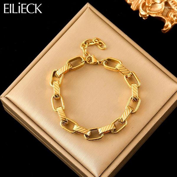 Bracelets de liaison eilick 316l Bracelet géométrique en or en acier inoxydable pour femmes Bijoux de la chaîne de poignet imperméable de la mode Fashion Bijoux