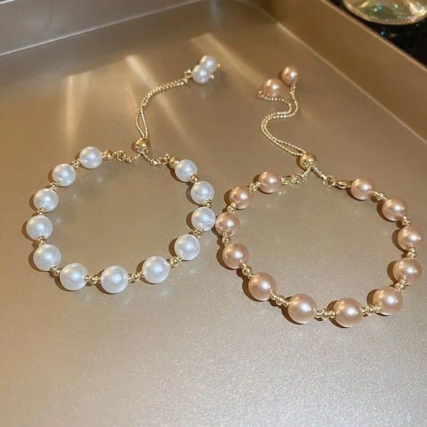 Bracelets de liaison Bracelet de brin de perle d'imitation élégante pour femmes filles articulations à la main