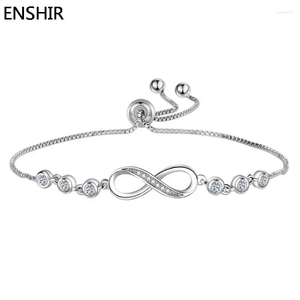 Pulseras de eslabones ENSHIR, pulsera con lazo de circón de cadena irregular para Mujer y niña, joyería ajustable exquisita única, Pulseras para Mujer al por mayor