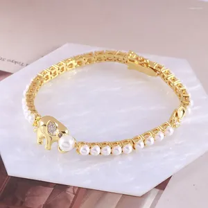 Bracelets à maillons, bijoux européens et américains, vente en gros, petite souris amusante et mignonne Jixiang, simple rangée de perles élégantes pour femmes