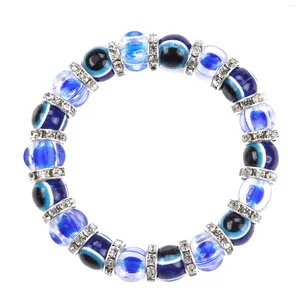 Bracelets Bracelet Blue Eye Blue Crystal Turquie mille yeux Souhaitez Handmade Women's Resins Bread Bangle Bangle Elastic Bijoux en gros en gros