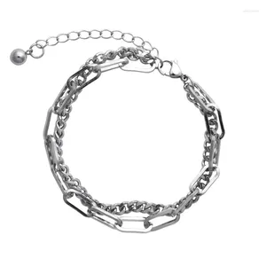 Link Armbanden Prachtige Dubbele Ketting Romantische Armband Voor Vrouwen Mannen Magnetische Paar Bijpassende Metalen Vriendschap Verjaardag Sieraden Cadeau