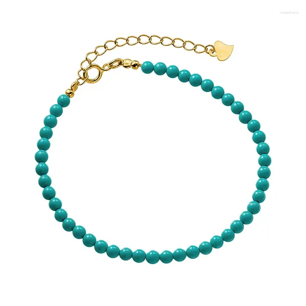 Bracelets à maillons exquis Vintage synthétique Turquoise Bracelet mode femme bijoux en perles cadeau d'anniversaire étudiant Souvenir de voyage