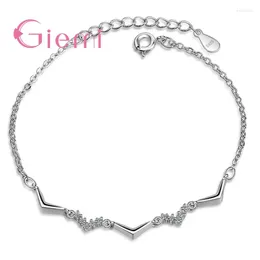 Link Bracelets Factory Precio Estilo simple Más Llegada de Zirconia Cúbica 925 Sterling Silver for Women Girls Gift