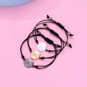 Link armbanden familie vriendschap paar armband voor vrouwen mode charme verstelbare geweven touw vriend moeder zus sieraden lover cadeaus