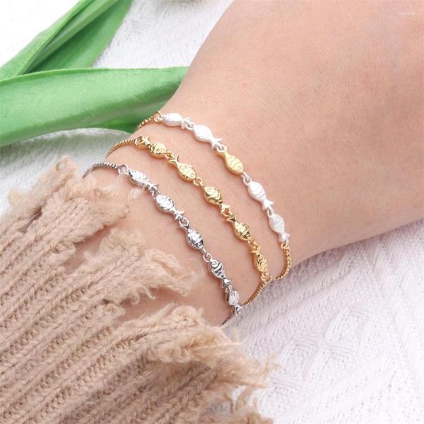 Lien Bracelets Mode Charme Poisson Rouge Pour Les Femmes Zircon Bijoux Réglable De Haute Qualité Plaqué Or Cuivre Boîte Chaîne Cadeaux