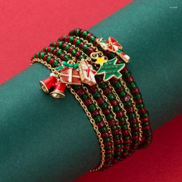 Link armbanden Fashion Christmas Bracelet For Women Tree Gift Box Socks Cane kralen aanbiedingen