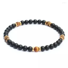 Bracelets à maillons en hématite cylindrique pour hommes et femmes, perles classiques en pierre naturelle, bijoux de Yoga