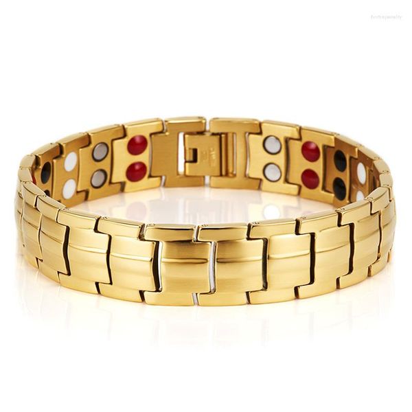 Lien Bracelets Mode Double Couches Chaîne Magnétique Pour Femmes Rétro 316l En Acier Inoxydable Bijoux Charme Énergie Bracelet Cadeaux De Noël