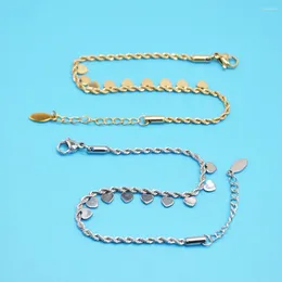 Bracelets de liaison Bracelet en acier inoxydable plaqué or pour les femmes coeur pavillon hommes filles accessoires de bijoux amis cadeaux 2024