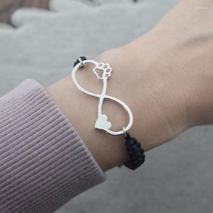 Lien Bracelets Mode Infinity Amour Coeur Noeud Charmes DIY Tresse Corde Pour Femmes Bijoux Cadeau