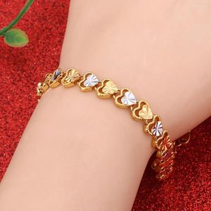 Link armbanden mode liefde hart metalen goud kleur voor vrouwelijke armbanden cadeau feest bruiloft sieraden groothandel