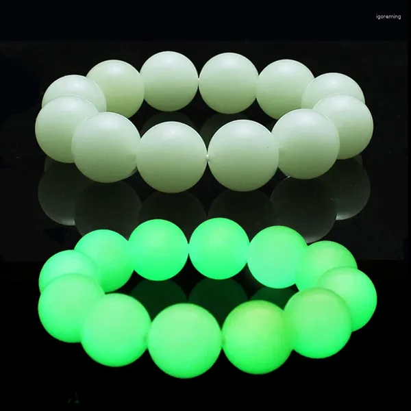 Pulseras de enlace Pulsera de hombre de moda Fluorita luminosa natural para mujeres Cuentas brillantes luminosas Joyería de piedra fluorescente Regalos de pareja