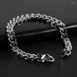 Link Armbanden Fashion Men roestvrij staal Cubaanse kettingen 6 mm/8 mm breedte Dubai Curb Chain Bangle pols mannelijke sieraden