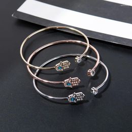 Bracelets de liaison mode métal zircon Fatima Hand Hamsa Devil's Eye Charm Braceletbangle for Women Girls Jewelry Pulseras Sl194