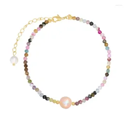 Bracelets à maillons en pierre naturelle, cadeau de perles d'eau douce, avec Quartz Rose, pierre de lune, aigue-marine, pour maman, souhait de grossesse