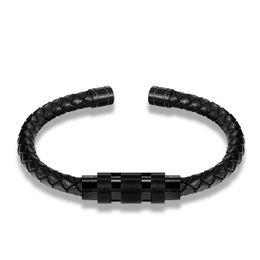 Lien Bracelets Mode Rétro Bracelet Hommes Bracelet En Cuir Véritable Or / Acier Col / Noir En Acier Inoxydable Bracelet Corde Bijoux Cadeau Chaîne