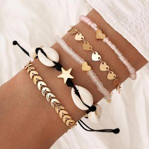 Link armbanden Fashion Simple Star Moon Lovers Manual Rope Verstelbare magneet Bracelet Black Individual Cool Style 2022