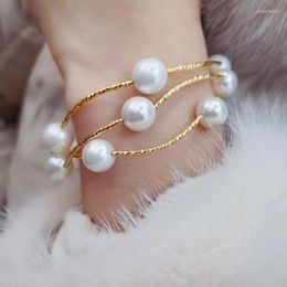 Link armbanden mode gesimuleerde parel voor vrouwen multi -lagen armband etrendy sieraden feest bruiloft bijoux Koreaanse stijl wit