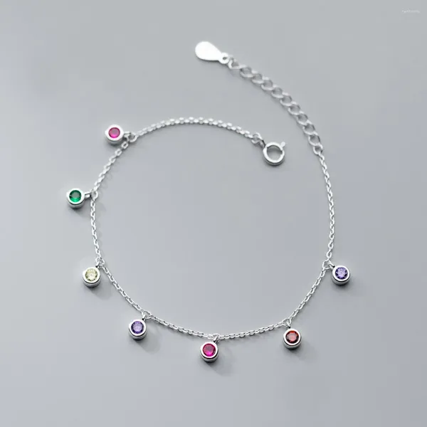 Lien Bracelets mode gland coloré Zircon rond perle charme pour les femmes bijoux de mariage cadeaux Pulseira Feminina Sl410