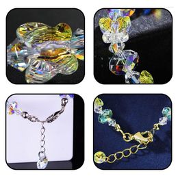 Pulseras de eslabones Moda Moda Kleurrijke Ab Vlinder Crystal Kralen Armbanden Vrouwen Zoete Temperament Handwerk Brazalete Bedels Sieraden