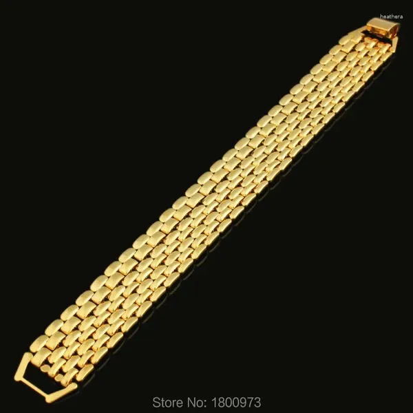 Bracelets de liaison Bracelet Gold Couleur Gold Wide for Women Men Bijoux 21cm