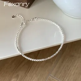 Bracelets à maillons Foxanry Bracelet de perles de perles géométriques irrégulières pour femmes filles minimaliste à la mode élégant romantique bijoux de fiançailles cadeaux