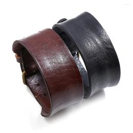 Bracelets de liaison fuyo vintage à une seule couche en cuir de vache à la cuir