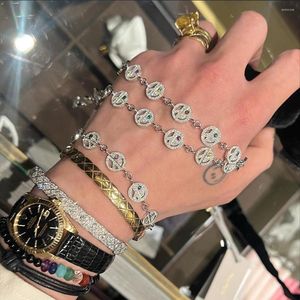 Bracelets à maillons G-Dragon Bracelet en diamant Collier 2 pièces Niche Design Tendance Mode Style coréen Chaîne en acier titane Unisexe Oranment