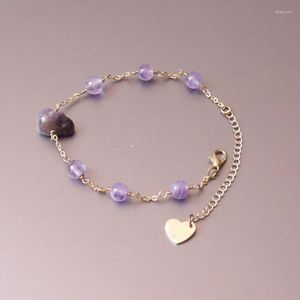 Lien Bracelets Cadeau Pour Elle-DIY Simple Violet Perles Fantôme Bracelet Charme Couples Femmes Filles Aimé Gothique Bijoux Chanceux