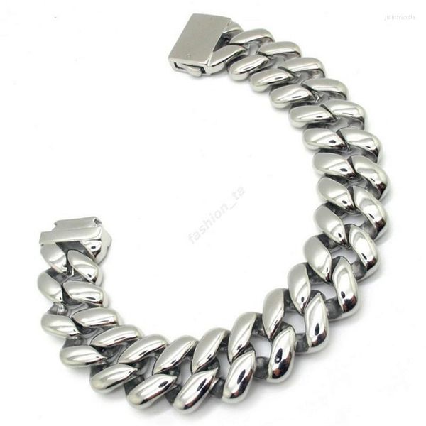 Lien Bracelets Cadeau Énorme Heavy Rock Roll Musique Cool Argent Couleur Bracelet Gothique Hommes En Acier Inoxydable 316L PUNK Gourmette Liens Bracelet Chaîne