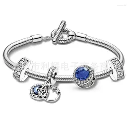 Bracelets de liaison Gioio Bracelet à la mode Romantic 2024 Silver Color avec une marque de brins de famille heureuse pour les femmes bijoux de bricolage