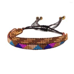 Link-Armbänder Go2boho, handgefertigt, gewebt, winziger Boho-Stil, verstellbar, Perlen der Marke Miyuki für Damen