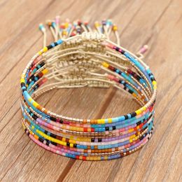 Bracelets de liaison go2boho Bracelet d'amitié minimaliste bijoux de mode multicolore miyuki perlé minuscule pour les femmes