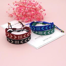 Lien Bracelets Go2boho Miyuki Blanc Flèche Multicolore Perlé Bijoux Perles Amitié Mode Bohème Bracelet