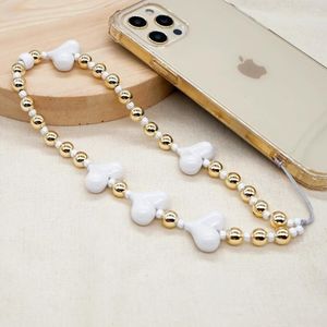 Link Armbanden Go2Boho Halfedelsteen Kralen Mode Mobiele Telefoon Kettingen Kawaii Lanyard Liefde Hart Ketting Sieraden Voor Mobiele Case Vrouwen