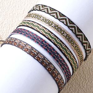 Pulseras de eslabones Go2boho Conjunto de 5 PCS Boho Macrame Cuerda Cadena trenzada a mano Damas Mini Multi Joyería 2024 Hippie Trendy para adolescentes