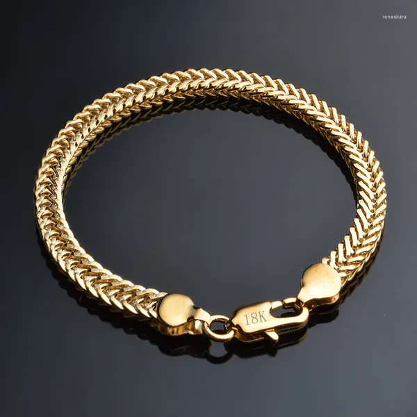 Bracelets à maillons en or pour hommes, bijoux de couleur L, chaîne cubaine tendance pour famille, prix de gros