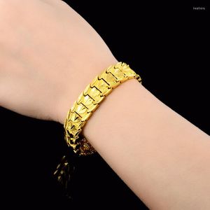 Link armbanden goud armband mannen 24k Afrika handketen sieraden fancy vrouwen sieraden pulseras homme hartkleur 20 cm heren charmes