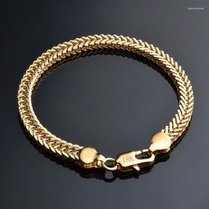 Bracelets à maillons en or pour hommes, couleur timbre, bijoux tendance, chaîne cubaine pour famille, prix de gros