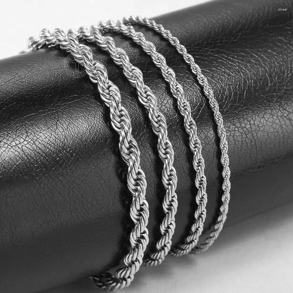 Bracelets à maillons couleur or argent, chaîne en corde pour hommes et femmes, bracelet de cheville torsadé en acier inoxydable réglable, livraison directe DKBB13