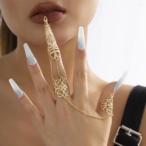 Link Armbanden Gothic Vintage Metalen Ketting Ring Armband Voor Vrouwen Goth Verbonden Vinger Dance Party Halloween Sieraden 2023