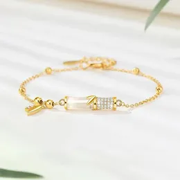 Link armbanden gracieuze Chinese cultuur armband charme zirkoon pave cz jade armband voor vrouwen meisje mode sieraden gouden 2024