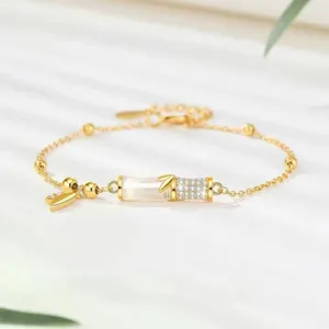 Bracelets de liaison bracelet de culture chinoise gracieux zircon pave cz jade bracele pour femmes bijoux de mode girl doré 2024
