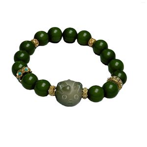 Bracelets à maillons Bracelet Bodhi vert Artefact culturel Perles de prière Signe du zodiaque chinois d'accessoires