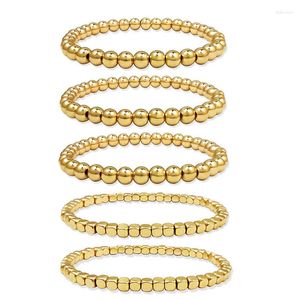 Lien Bracelets GSOLD 4-8mm CCB Plastique Dainty Perlé Pour Les Femmes À La Main Acrylique Boules Extensible Élastique Strand Bracelet Bijoux