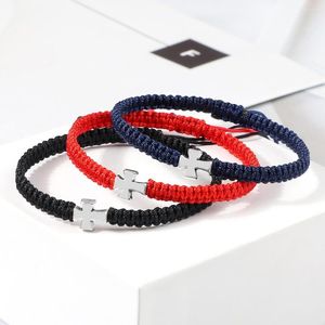 Link armbanden handgemaakte kruisarmband voor vrouwen Tibetaanse boeddhistische geluks touw verstelbare armband mannen gebed yoga polsband geschenk sieraden